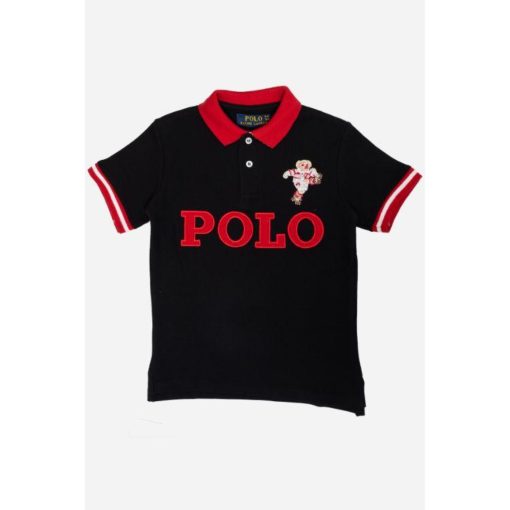RL Boys Kicker Bear Polo Shirt Black