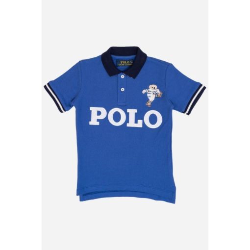 RL Boys Kicker Bear Polo Shirt Blue