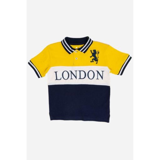 GDNO London Boys Polo Shirt Yellow And Black