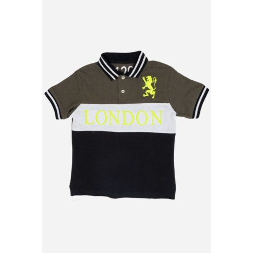 GDNO London Boys Polo Shirt Brown And Black