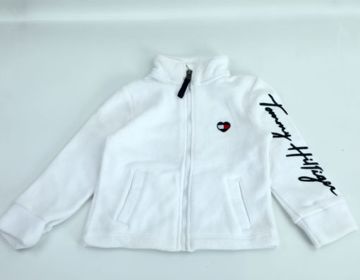 Tommy Hilfiger Girls Polar Fleece Zip Through Jacket - White