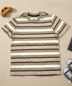 DKNY Boys Maroon Stripes T-Shirt