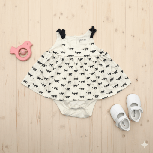 BABY GAP ALL OVER CAT LOGO FROCK 25