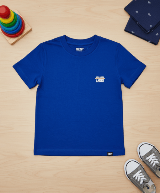 DKNY Boys Reverse Logo T-Shirt Royal Blue
