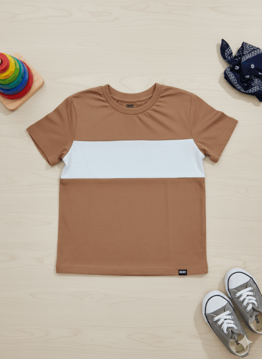 DKNY Boys Big White Stripe T-Shirt