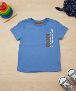 DKNY Boys Vertical Logo T-Shirt Sky Blue