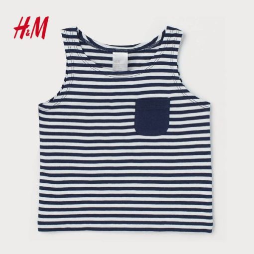 H&M KID'S STRIPED VEST TOP WITH POCKET