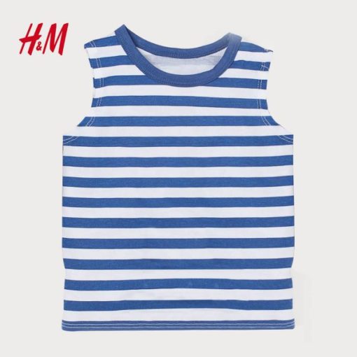H&M KID'S STRIPED VEST TOP WITH POCKET - Image 3