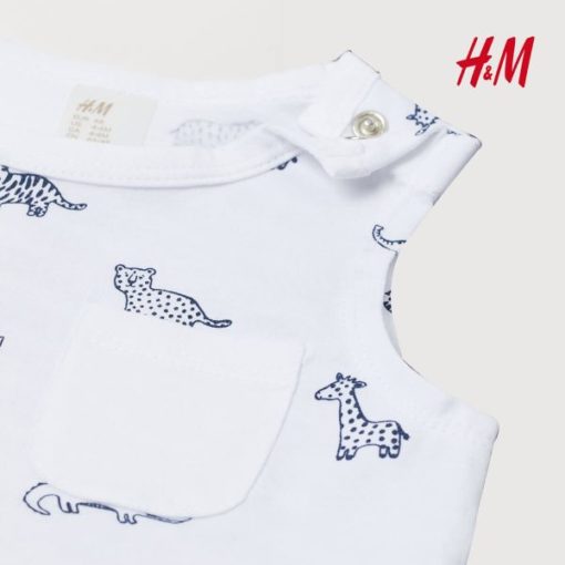 H&M KID'S WHITE ANIMALS PRINTED TANK TOP - Image 2