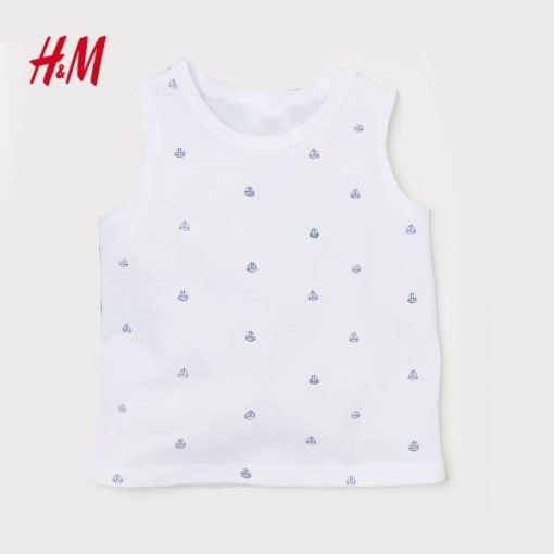 H&M KID'S WHITE SAILING BOATS PRINTED TOP