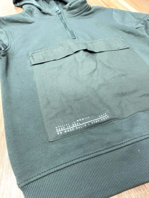 GEORGE KIDS FRONT POCKET HALF ZIP HOODIE - Image 2