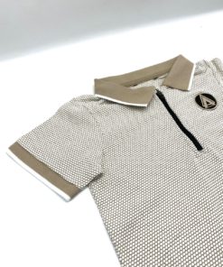 Alternative view of George Textured Half Zip Polo Beige