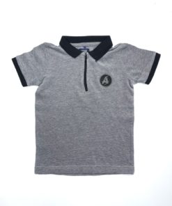 Next Half Zip Grey/Black Textured Polo
