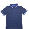 George Textured Zip Placket Navy Polo Collar Stripes