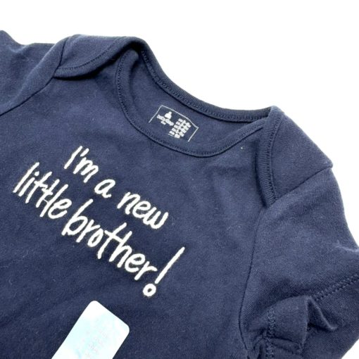 BABY GAP NEW LITTLE BROTHER LOGO ROMPER 9 - Image 2