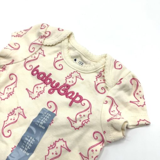 BABY GAP PINK EMBROIDERY LOGO ROMPER 7 - Image 2