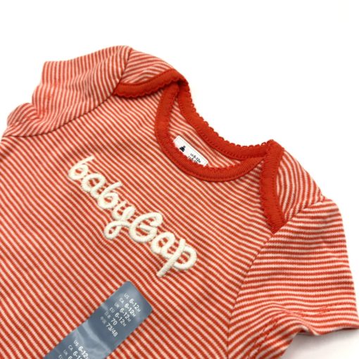 BABY GAP EBROIDERY LOGO STRIPES ROMPER 2 - Image 2