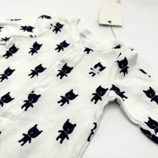 BABY GAP ALL OVER CAT LOGO WITH BUTTON CLOSER ROMPER 4 - Image 2
