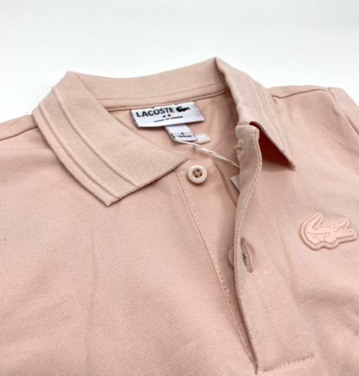 Lacoste Boys Stretch Pique Polo Peach - Image 2