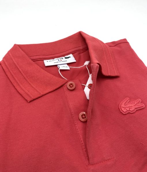 Lacoste Boys Stretch Pique Polo Red - Image 2