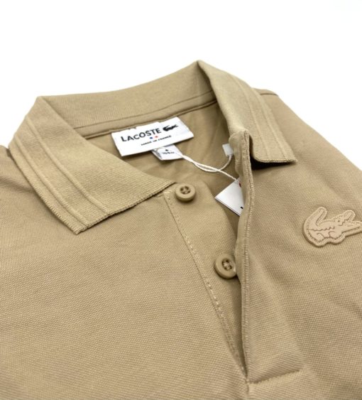 Lacoste Boys Stretch Pique Polo Beige - Image 2