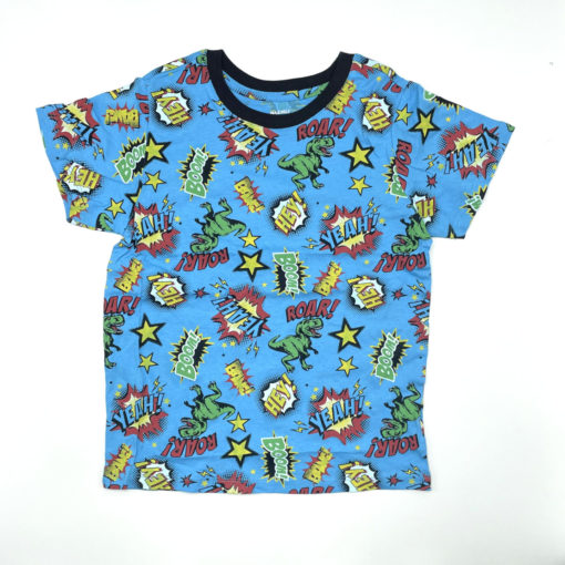 Maximus Rex Kids All Over Dino Print Blue T-Shirt