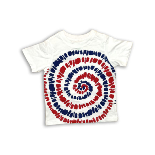 Maximus Rex Kids Red & Blue Spiral Print White T-Shirt
