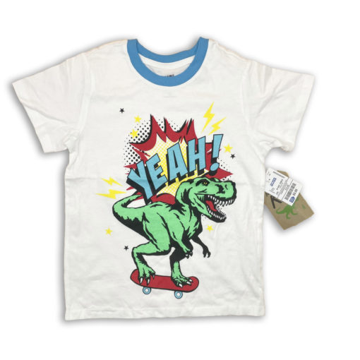 Maximus Rex Kids Skating Red Print White T-Shirt