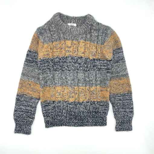 ZARA Kids Striped Wool Sweater - Charcoal Brown