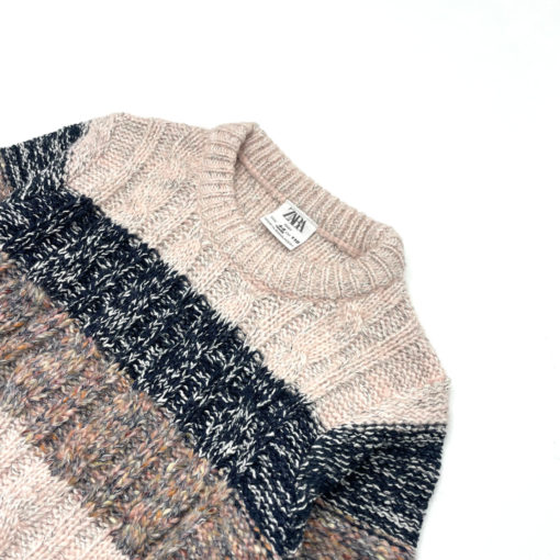 ZARA Kids Striped Wool Sweater - PINK - Image 2