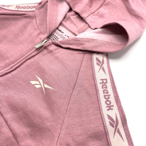 REEBOK KIDS TAPE SHOULDER ZIPPER HOODIE - PINK - Image 4