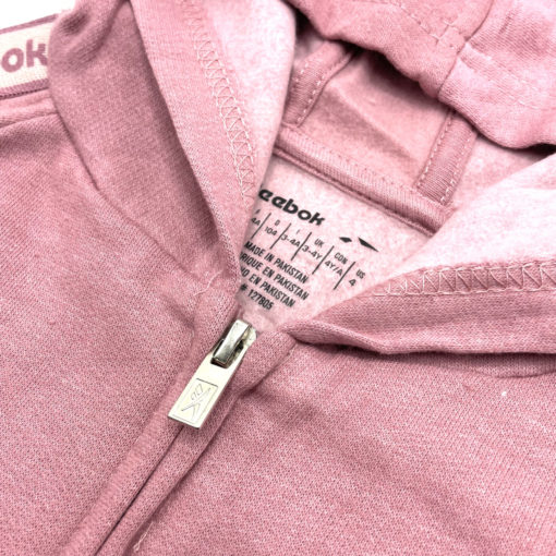 REEBOK KIDS TAPE SHOULDER ZIPPER HOODIE - PINK - Image 3