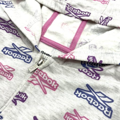 REEBOK KIDS MULTI REPEAT LOGO ZIPPER HOODIE - WHITE - Image 2