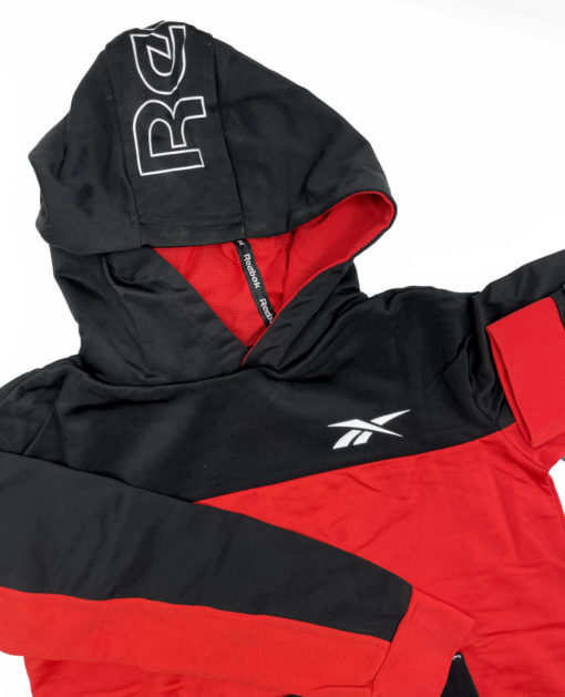 Reebok Boys Color Block Pull Over Hoodie - Red - Image 3