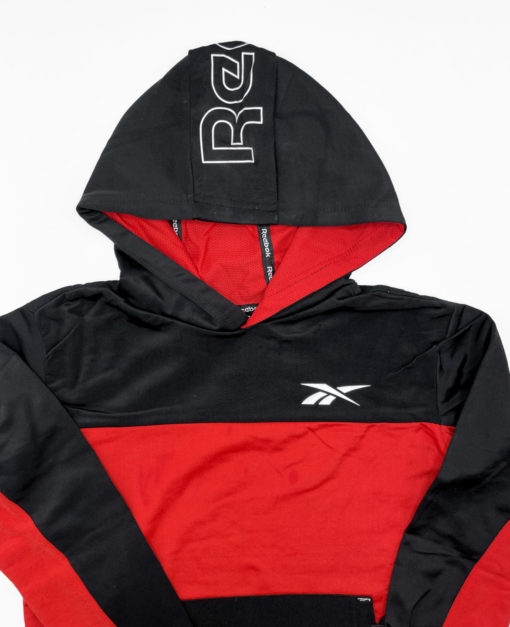 Reebok Boys Color Block Pull Over Hoodie - Red - Image 4