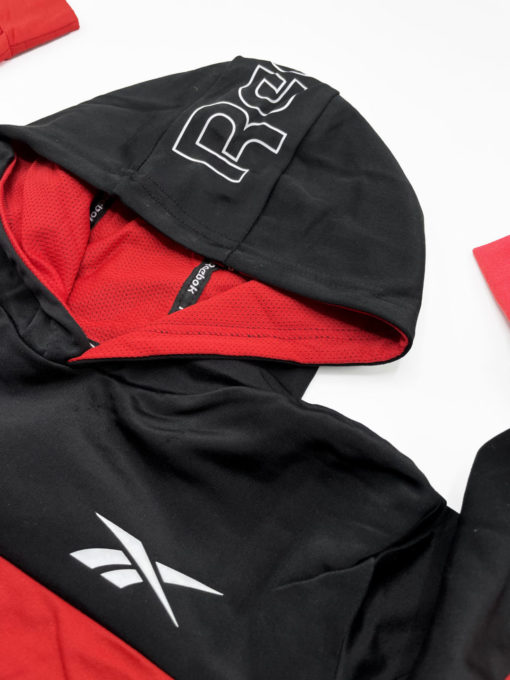Reebok Boys Color Block Pull Over Hoodie - Red - Image 2