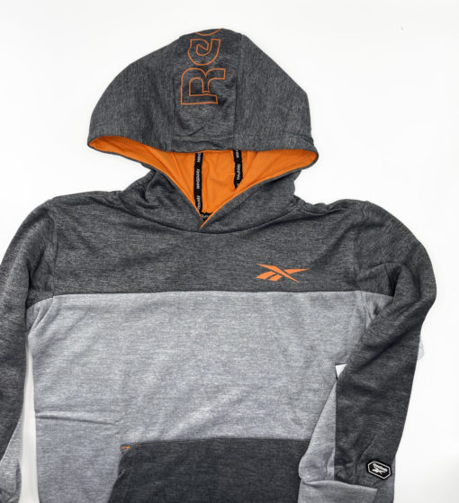 Reebok Boys Color Block Pull Over Hoodie - Charcoal - Image 3
