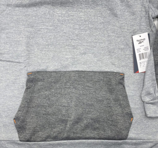 Reebok Boys Color Block Pull Over Hoodie - Charcoal - Image 4