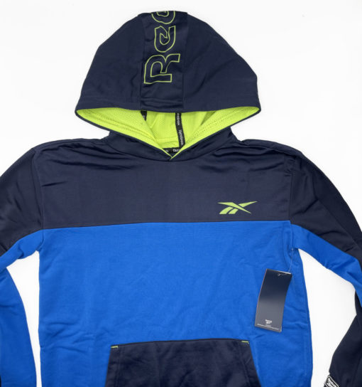 Reebok Boys Color Block Pull Over Hoodie - Navy Blue
