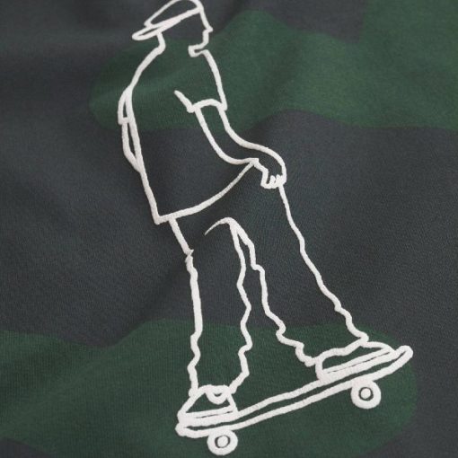 MANGO BOYS DARK GREEN SKATE PRINTED HOODIE - Image 3