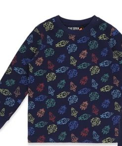 Mumble Clothing All Over Spaceship Long Sleeve Tee