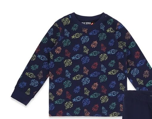 Mumble Clothing All Over Spaceship Long Sleeve Tee