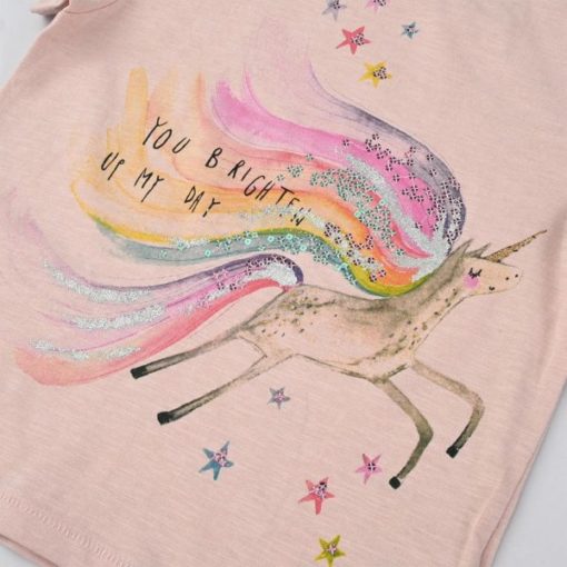 NEXT Girl's PINK BRIGHTEN UP MY DAY T-SHIRT - Image 2