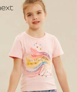 NEXT Girl's PINK BRIGHTEN UP MY DAY T-SHIRT