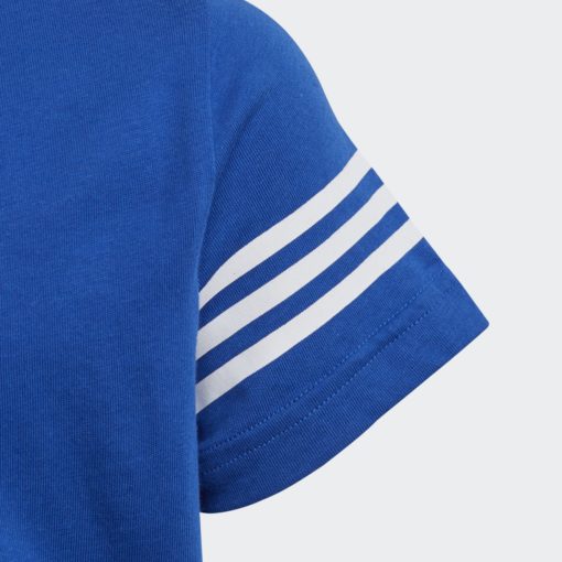 adidas Trefoil Outline logo tee - Royal Blue - Image 3