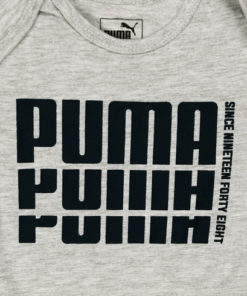 Alternative view of Puma kids Black Print Triple Logo Romper Grey