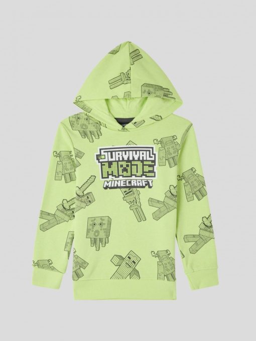Terranova Hoodie with Minecraft print Lime light - Image 2