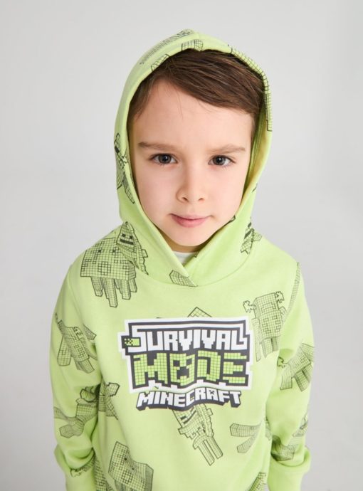 Terranova Hoodie with Minecraft print Lime light - Image 5