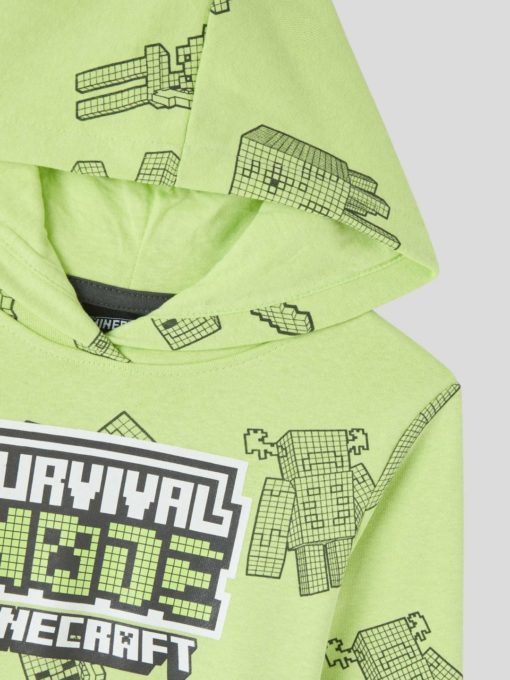 Terranova Hoodie with Minecraft print Lime light - Image 4
