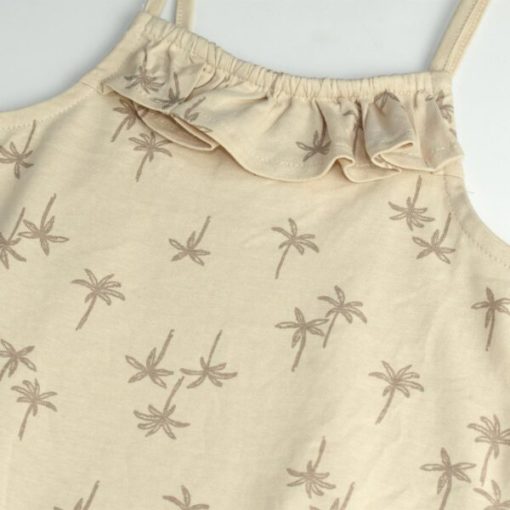 SO CUTE BROWN TREES PRINTED SLEEVELESS DRESS - Image 2